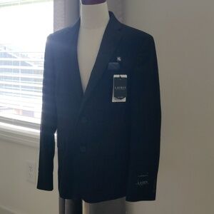 New!Lauren Ralph Lauren Black/Blue Plaid Boy's Suit Jacket Formal Blazer Retro
